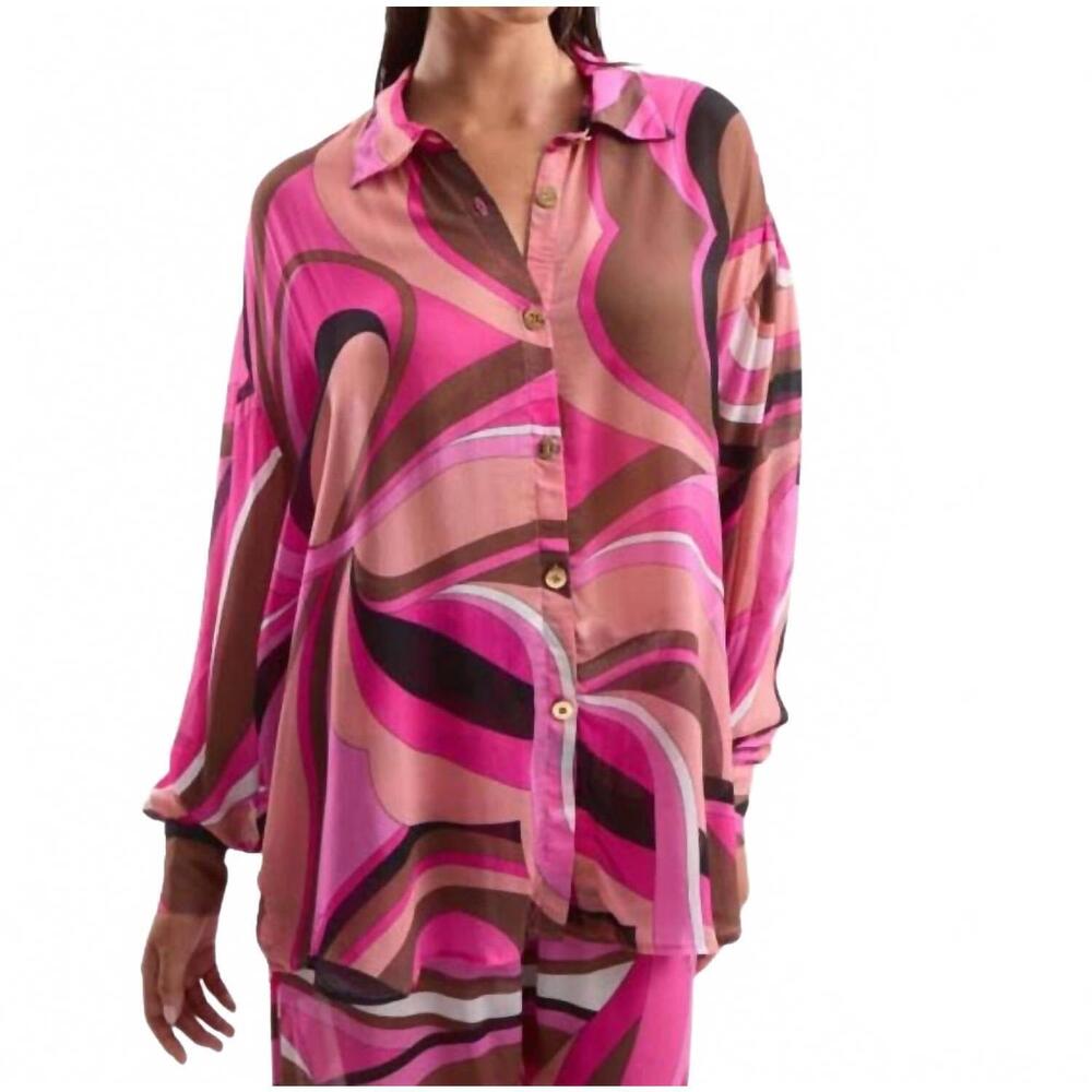NEW CIN CIN solace button up shirt in dolce pink
